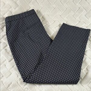 Dana Buchman Black Ponte Pull On Pants with Blue Diamond Motif Size XL